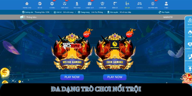 Đa dạng trò chơi nổi trội